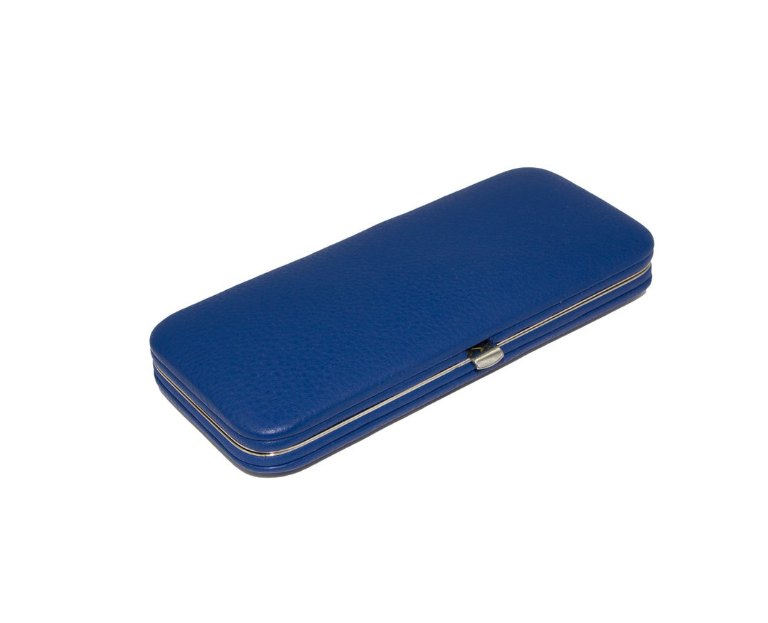 Manicure case 5-piece made of blue imitation leather