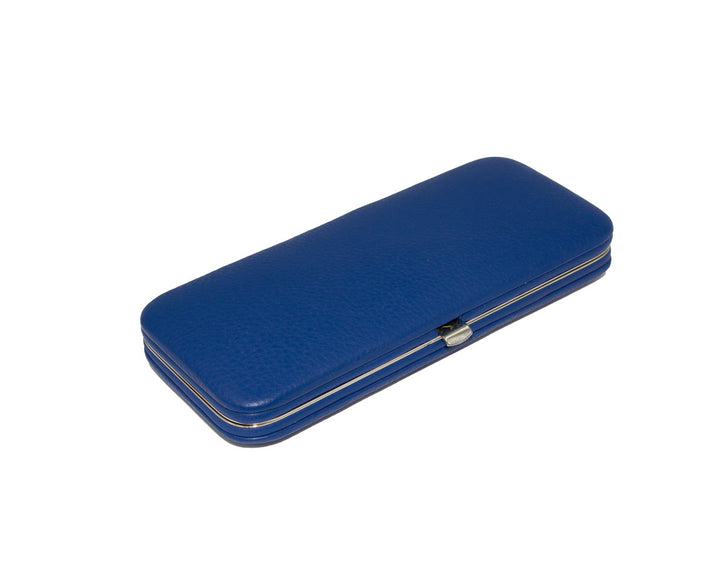 Manicure case 5-piece made of blue imitation leather